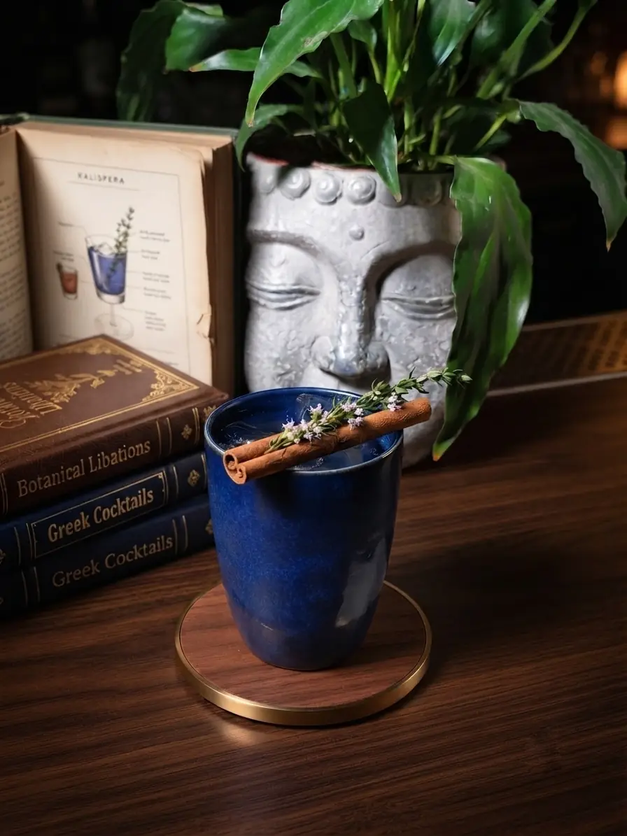 Cocktail d'autore Kalispera - miscelazione d'avanguardia con ingredienti fatti in casa all'Art Café LimeOlé House a Verona