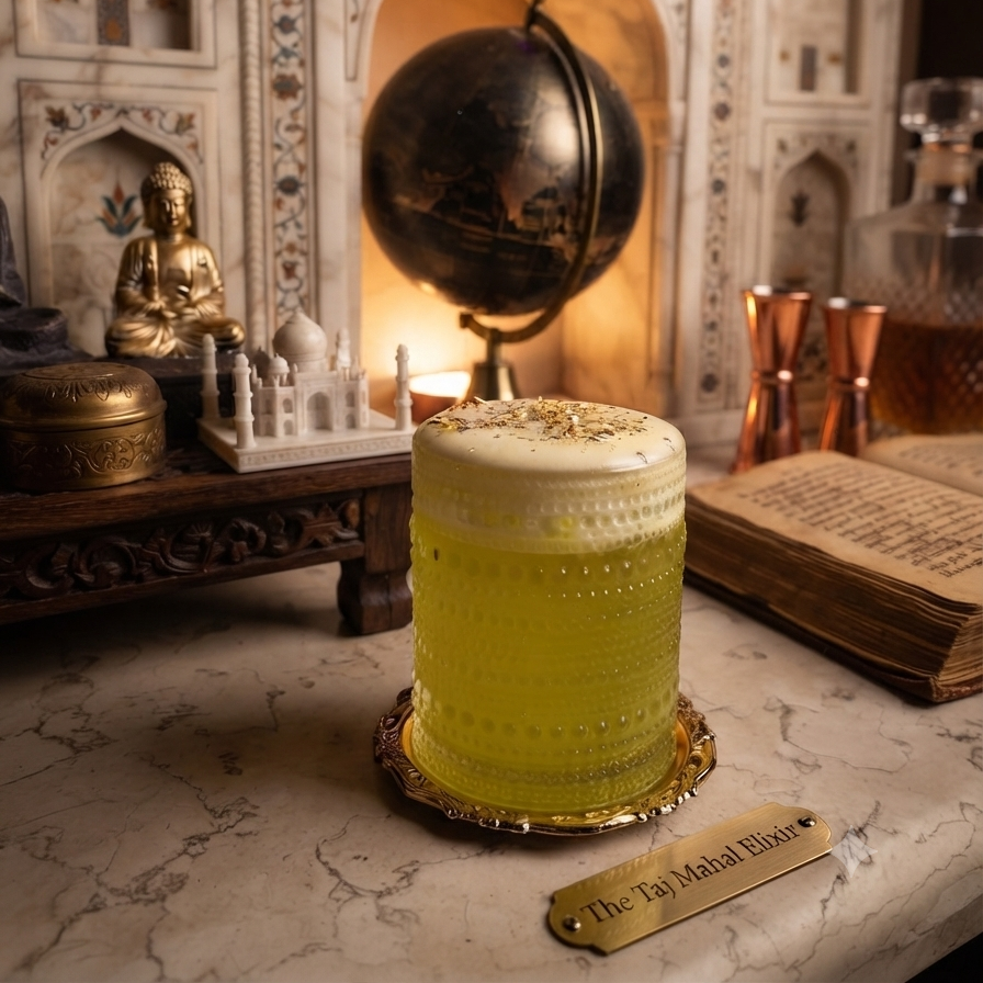 Cocktail d'autore Taj Mahal - miscelazione d'avanguardia con ingredienti fatti in casa all'Art Café LimeOlé House a Verona