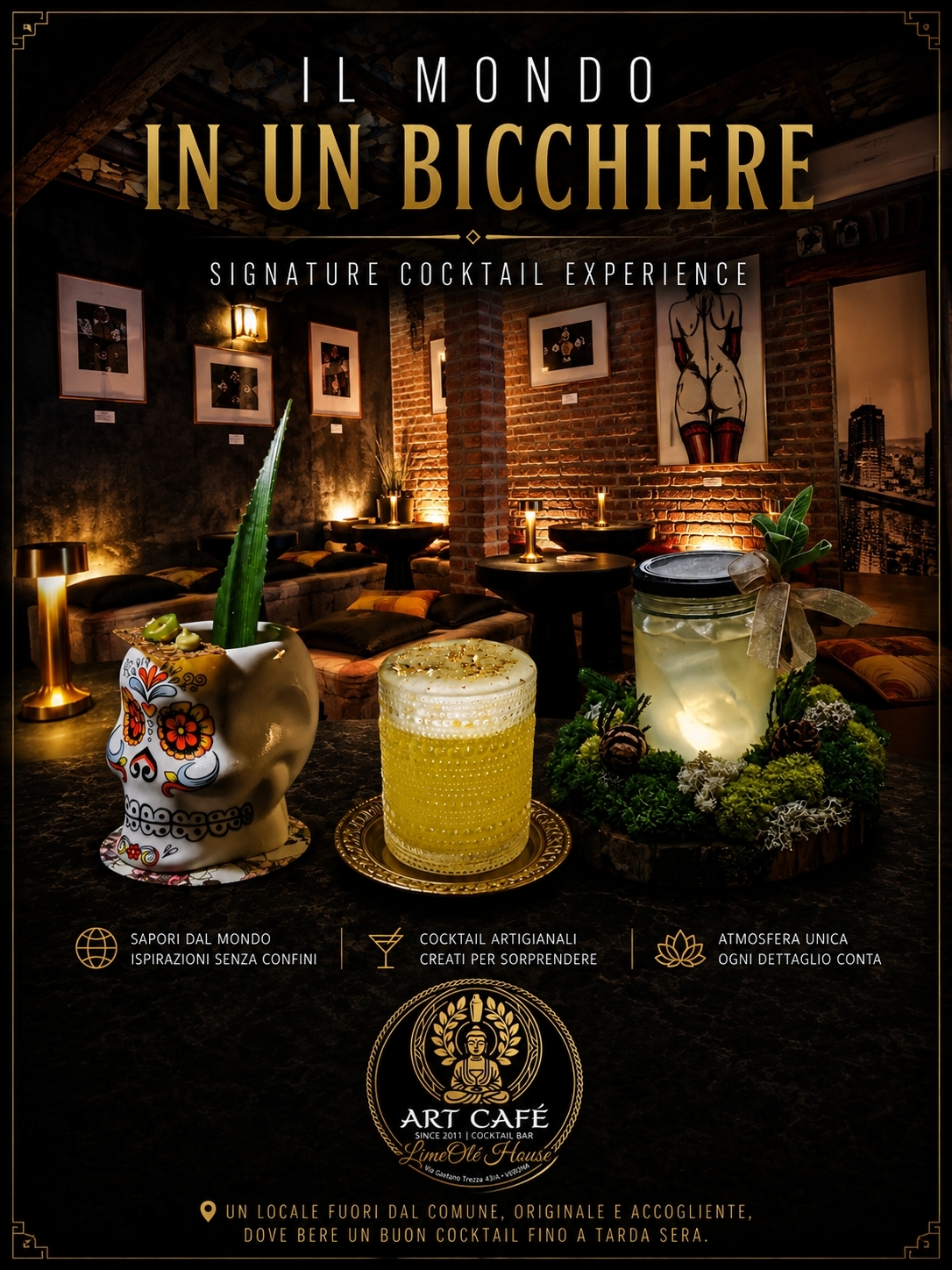 Il mondo in un bicchiere — Signature Cocktail Experience, Art Café LimeOlé House Verona